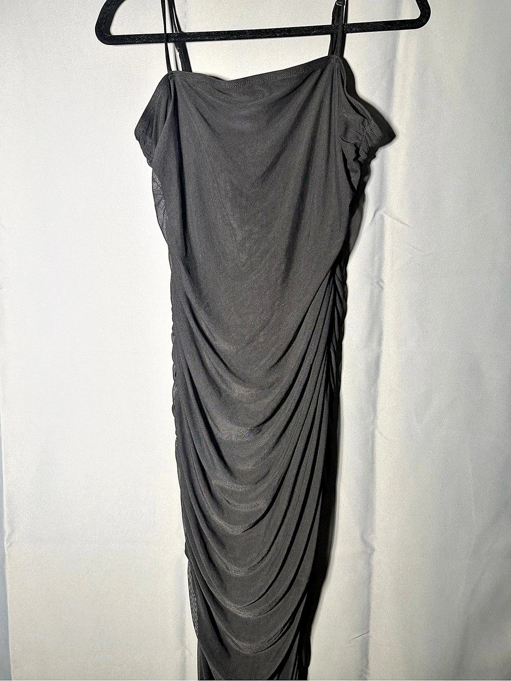 Wild fable Ruched Maxi Dress in Black Size Large